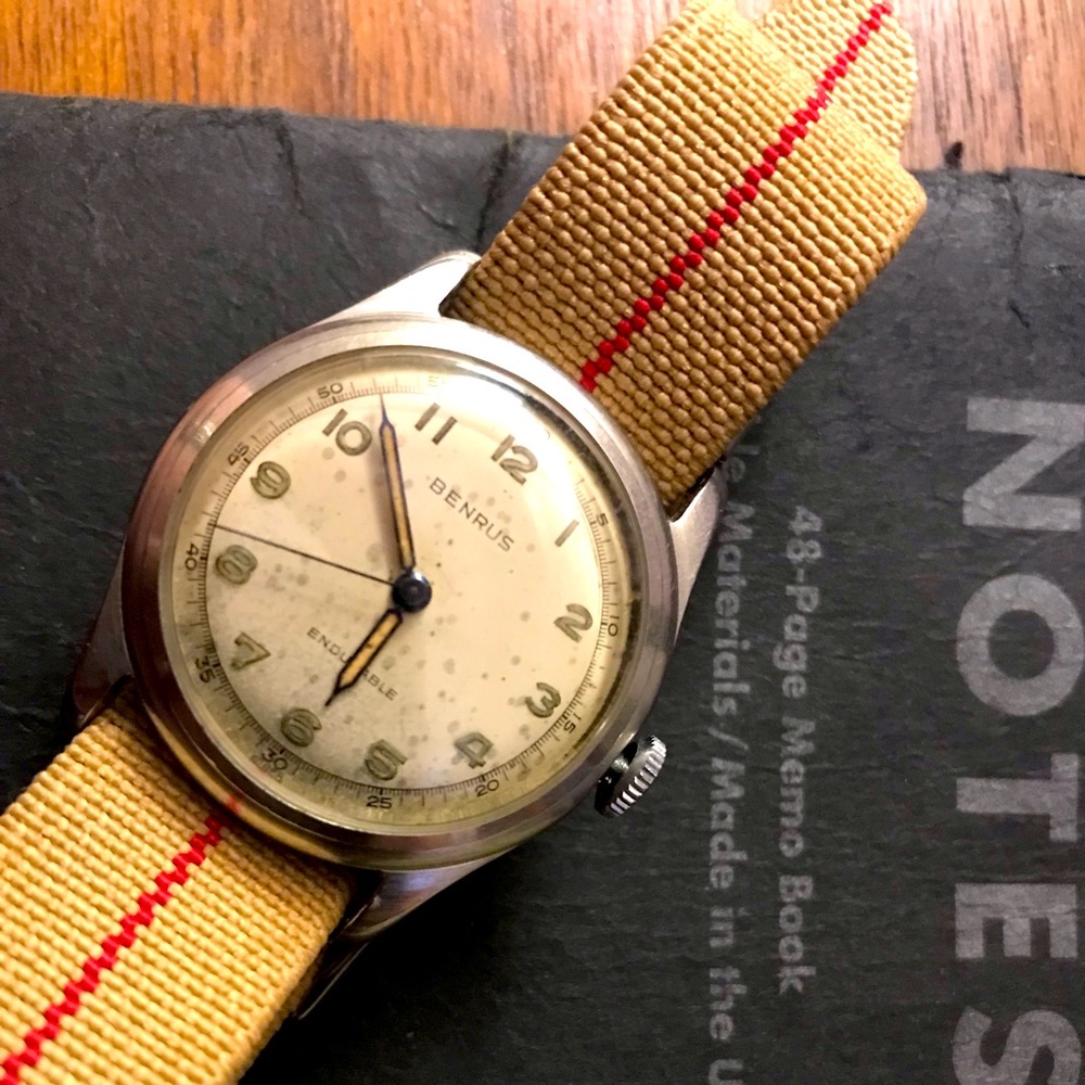 Vintage 1950’s Benrus mechanical field watch **RUNS AND KEEPS TIME***